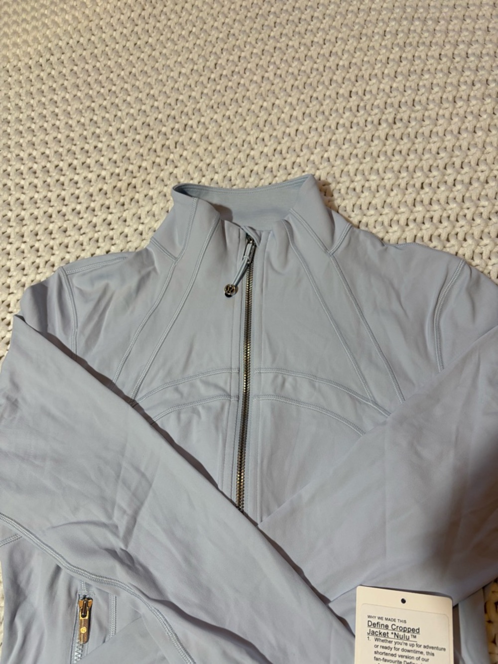 lululemon starch blue define cropped jacket nulu size 8 - Picture 4 of 12
